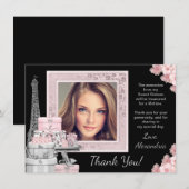 Paris Sweet 16 Dank je wel kaarten (Voorkant / Achterkant)