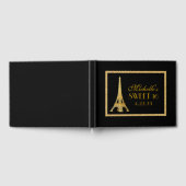 Paris Sweet 16 Gold Glitter Aangepast gastenboek (Volledig)