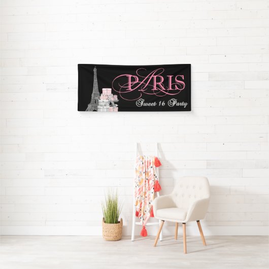 Paris Sweet 16 Party Spandoek (Insitu)