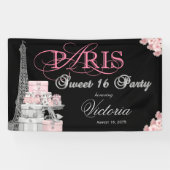 Paris Sweet 16 Party Spandoek (Horizontaal)