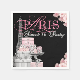 Paris Sweet 16 verjaardagsfeestje Servetten
