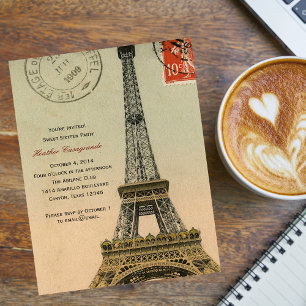  Paris Sweet Sixteen Birthday Party Invite Kaart