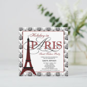 Paris Sweet Sixteen Party Kaart (Staand voorkant)