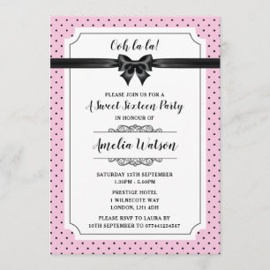Paris - Sweet Sixteen-uitnodigingen Kaart