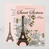 Paris Sweet Sixteen-uitnodigingen Kaart (Voorkant / Achterkant)