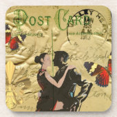 Paris Tango-postkaart Bier Onderzetter (Voorkant)