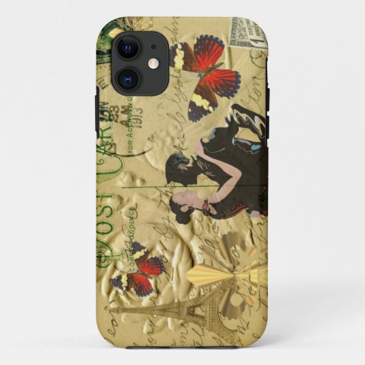 Paris Tango-postkaart Case-Mate iPhone Case (Achterkant)