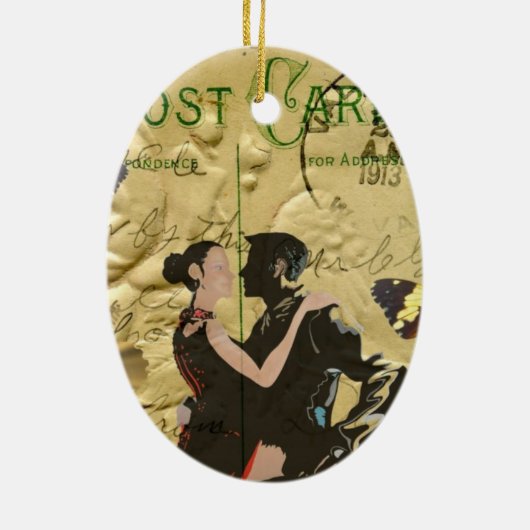  Paris Tango-postkaart Keramisch Ornament (Achterkant)