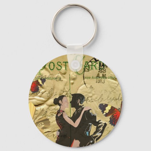 Paris Tango-postkaart Sleutelhanger (Voorkant)
