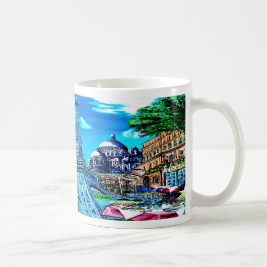 Paris Tasse   www.zazzle.de/ad_artgallery Koffiemok (Rechts)