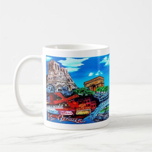 Paris Tasse www.zazzle.fr/arnodiedrich Koffiemok (Links)