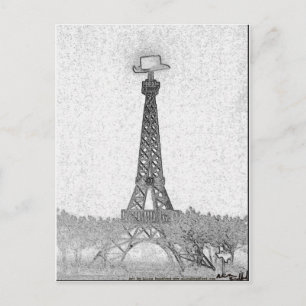 Paris, Texas Eiffel Tower Drawing Briefkaart