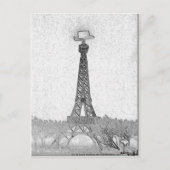 Paris, Texas Eiffel Tower Drawing Briefkaart (Voorkant)