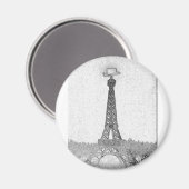 Paris, Texas Eiffel Tower Drawing Magneet (Voorkant / Achterkant)