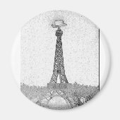 Paris, Texas Eiffel Tower Drawing Magneet (Voorkant)