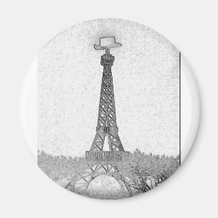 Paris, Texas Eiffel Tower Drawing Magneet