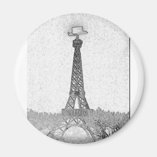 Paris, Texas Eiffel Tower Drawing Magneet (Voorkant)