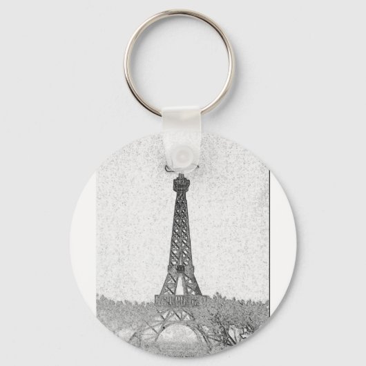 Paris, Texas Eiffel Tower Drawing Sleutelhanger (Voorkant)