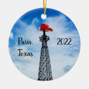 Paris, Texas - Rode Cowboyhoofdsierstuk Keramisch Ornament