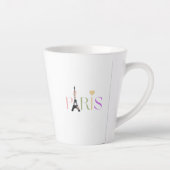  Paris Text & Eiffel Tower Latte Coffee Mok (Rechts)