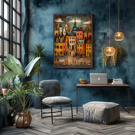 Paris: The City of Light - Whimsical Art Perfect Poster