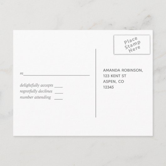 Paris Thed Wedding RSVP Uitnodiging Briefkaart (Achterkant)