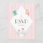 Paris Thed Wedding RSVP Uitnodiging Briefkaart (Voorkant)