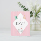 Paris Thed Wedding RSVP Uitnodiging Briefkaart (Staand voorkant)