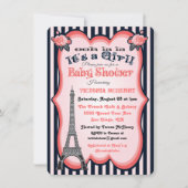 Paris thema Baby Shower-uitnodigingen Kaart (Voorkant)