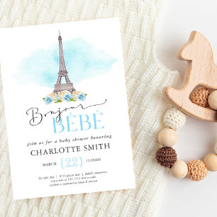 Paris Thema Bonjour Bébé Baby Shower Uitnodiging