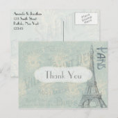 Paris Thema Dankjewel Briefkaart (Voorkant / Achterkant)