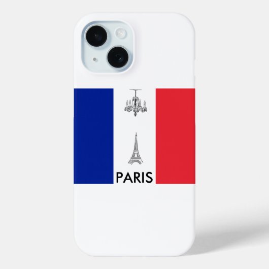 Paris Thema Eiffeltoren Franse Vlag Case-Mate iPhone Case (Achterkant)