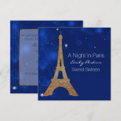 Paris thema elegante Sweet Sixteen uitnodiging (Voorkant / Achterkant)