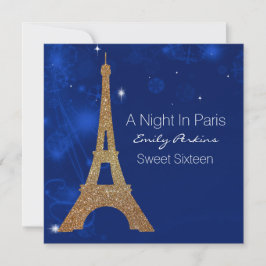 Paris thema elegante Sweet Sixteen uitnodiging