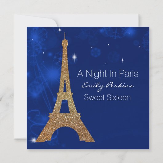 Paris thema elegante Sweet Sixteen uitnodiging (Voorkant)