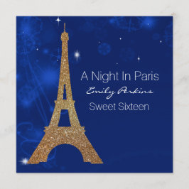 Paris thema elegante Sweet Sixteen uitnodiging