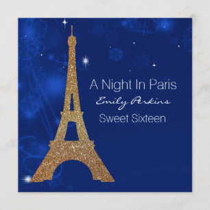 Paris thema elegante Sweet Sixteen uitnodiging