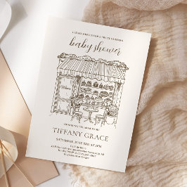 Paris Thema Franse Banketbakkerij Baby Shower Kaart