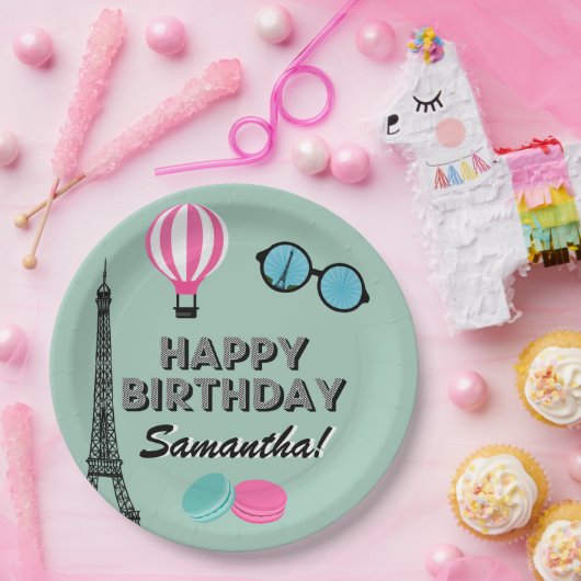 Paris Thema Happy Birthday Paper Bord (Feest)