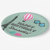 Paris Thema Happy Birthday Paper Bord (Gekanteld)