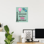 Paris Thema Happy Birthday Welkom Poster teken (Thuiskantoor)