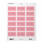 Paris Thema Roze - Adreslabel Etiket (Full Sheet)