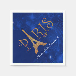 Paris Thema Sweet 16 Aangepaste Verjaardags Servet