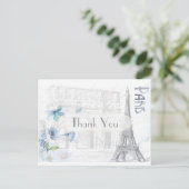 Paris Themap Dank Je Briefkaart (Staand voorkant)