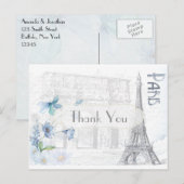 Paris Themap Dank Je Briefkaart (Voorkant / Achterkant)