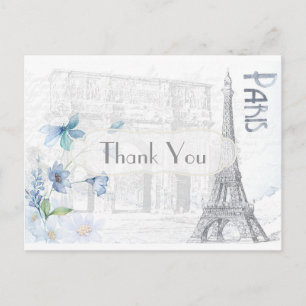Paris Themap Dank Je Briefkaart