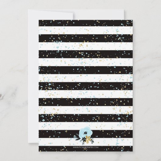 Paris Theme Baby shower Invitation - Blauw Kaart (Achterkant)