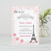 Paris Theme Baby shower Invitation Kaart (Staand voorkant)