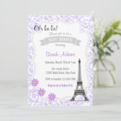 Paris Theme Baby shower Invitation Kaart (Staand voorkant)