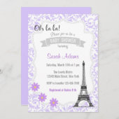 Paris Theme Baby shower Invitation Kaart (Voorkant / Achterkant)